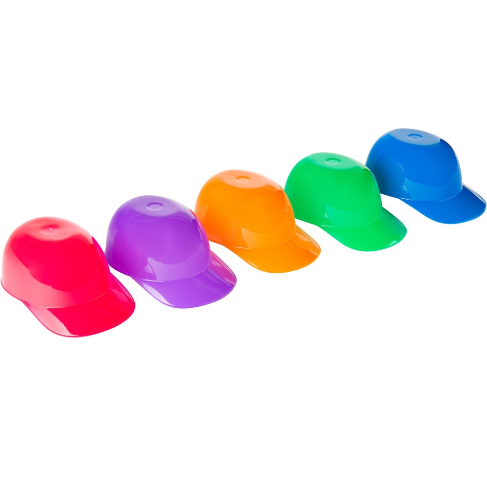8 oz. Assorted Color Mini Baseball Helmet Ice Cream / Snack Bowl 300/Case