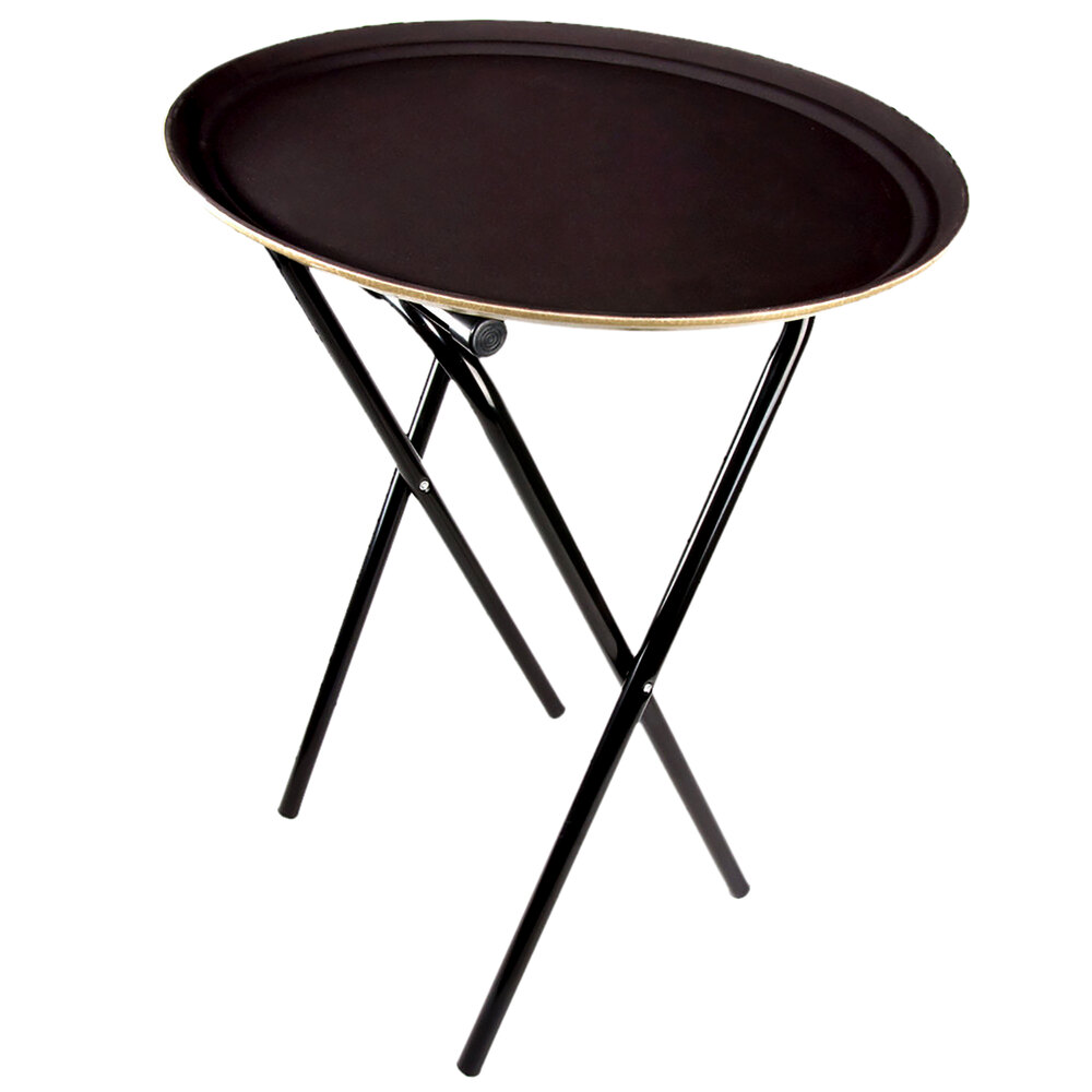 Lancaster Table & Seating 31" Folding Black Metal Tray Stand