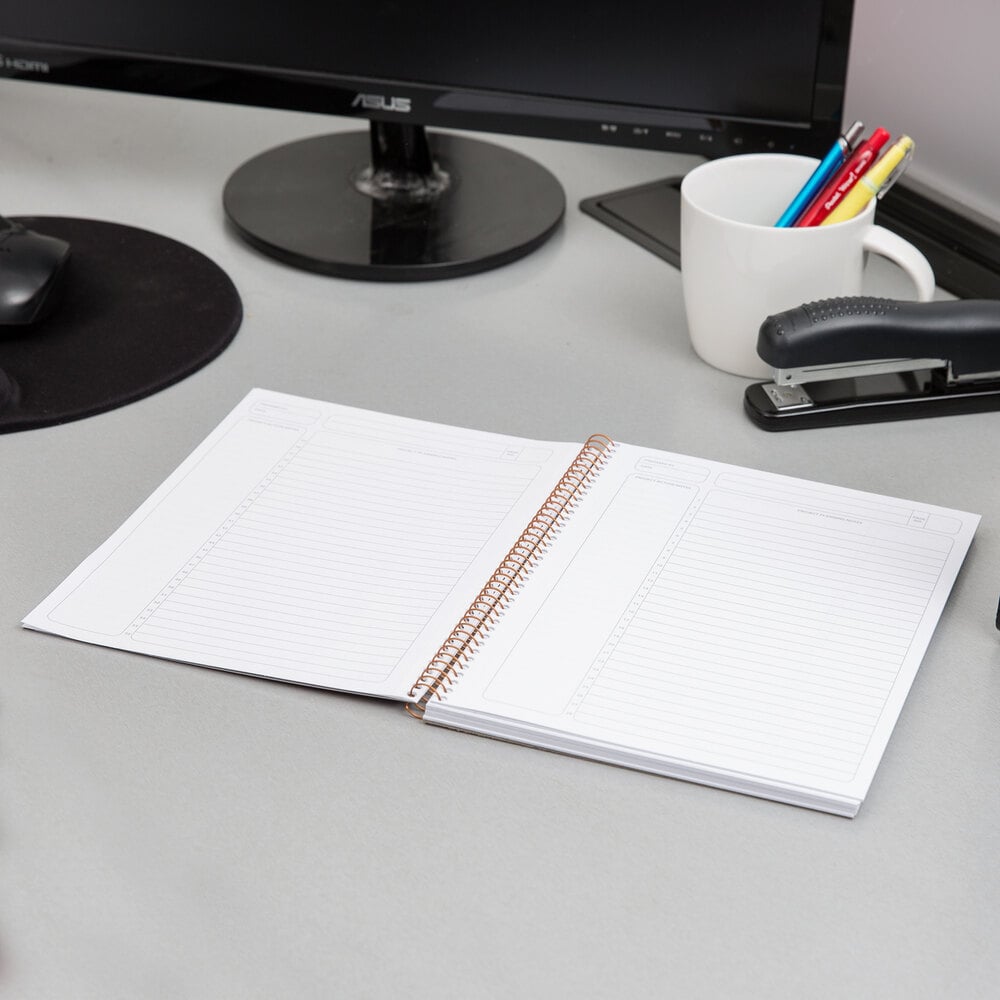 Ampad 20 816 gold fibre 7 1 4 x 9 1 2 wirebound project planner with