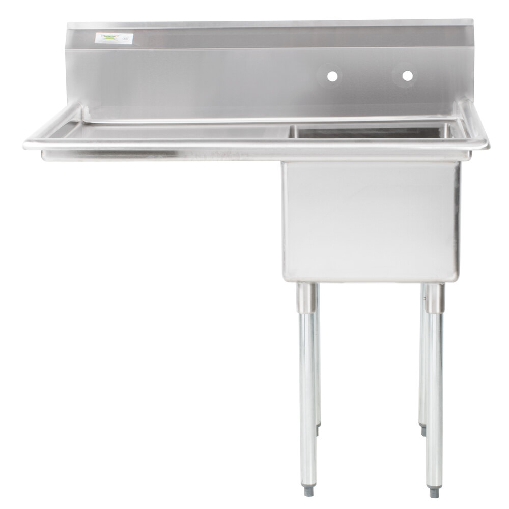 600s1172324 Lft Regency Left Drainboard Regency 44 16 Gauge Stainless Steel One Compartment Commercial Sink With 1 17 X 23 12 Bowl