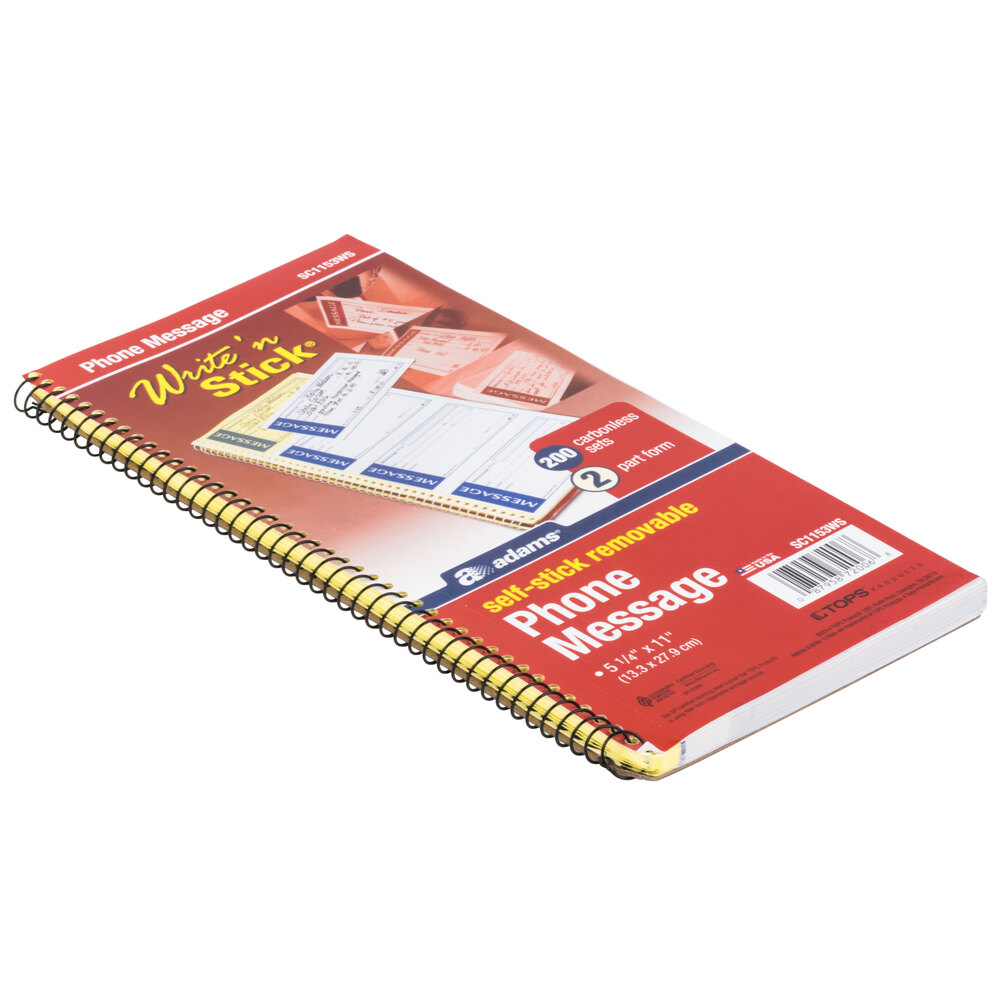 Adams ABF SC1153WS Write 'n Stick 2 3/4" x 4 3/4" TwoPart Carbonless