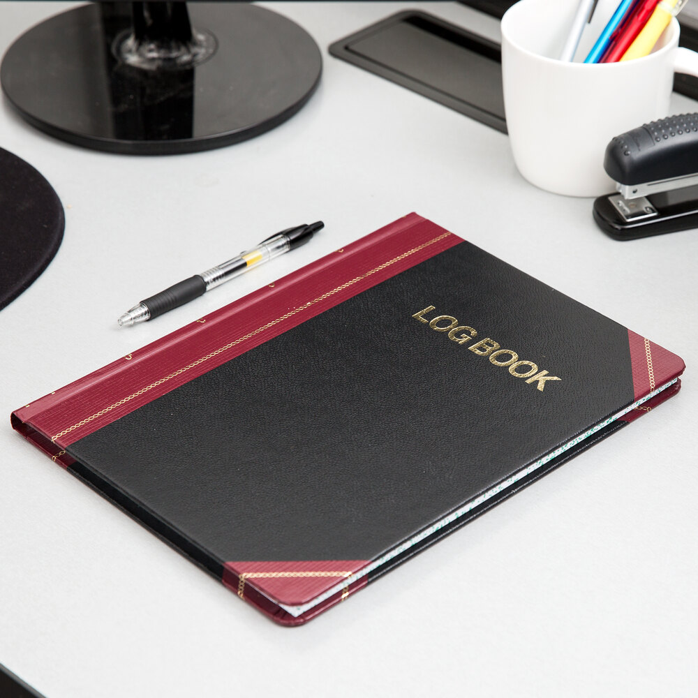 Boorum & Pease L21-150-R Laboratory Notebook - Black/Red, Sewn Binding, Record Rule, 150 Pages (10-3/8" X 8-1/8")