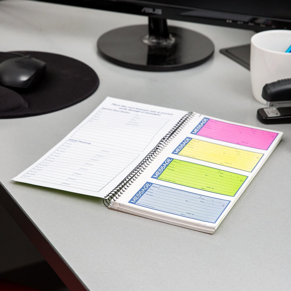 Adams SC1153RB 2Part Carbonless Wire Bound Phone Message Book with 200