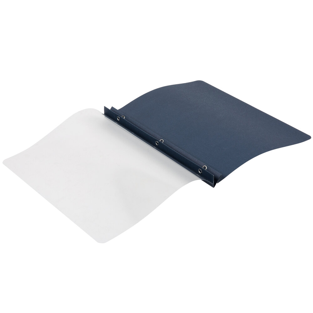 Oxford 55838EE 8 1/2" x 11" Dark Blue Clear Front Report Cover with 3