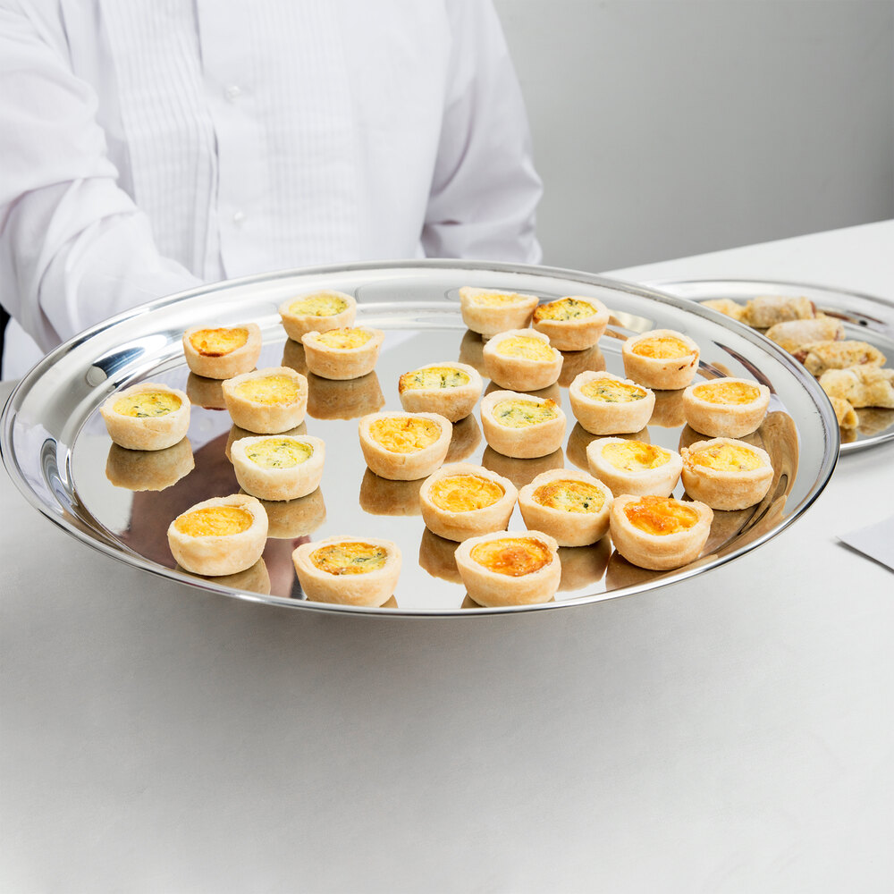 16" Round Stainless Steel Catering Tray / Platter