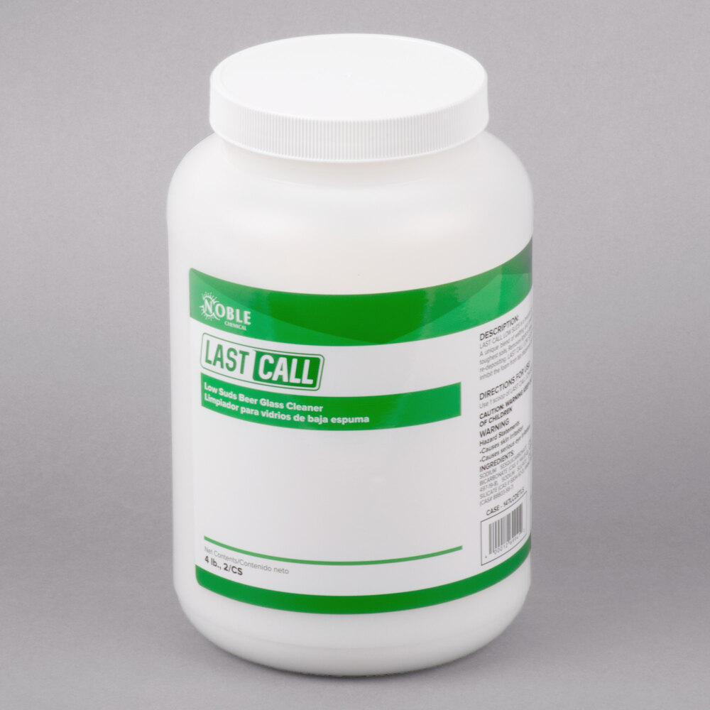 Noble Chemical 4 lb. / 64 oz. Last Call Low Suds Powdered Bar Glass Cleaner