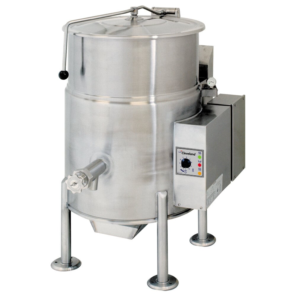 Cleveland KGL25 Natural Gas 25 Gallon Stationary 2/3 Steam Jacketed Kettle 90,000 BTU