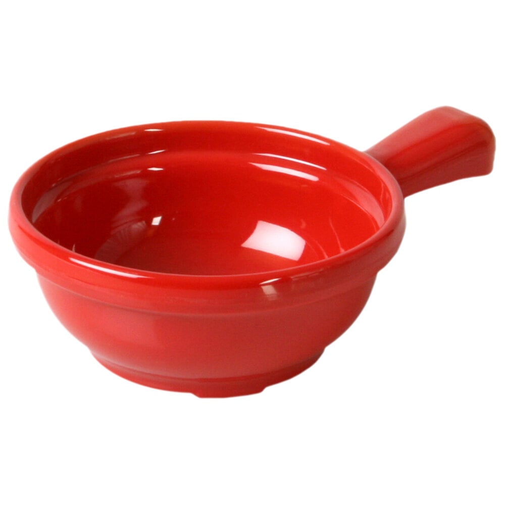 Thunder Group CR305PR 10 oz. Pure Red Melamine Soup Bowl with Handle