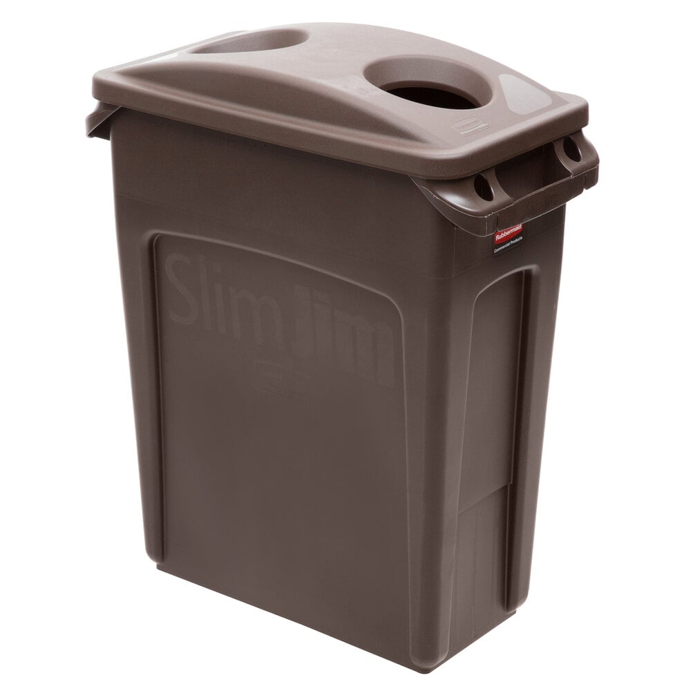 trash can with hole in lid