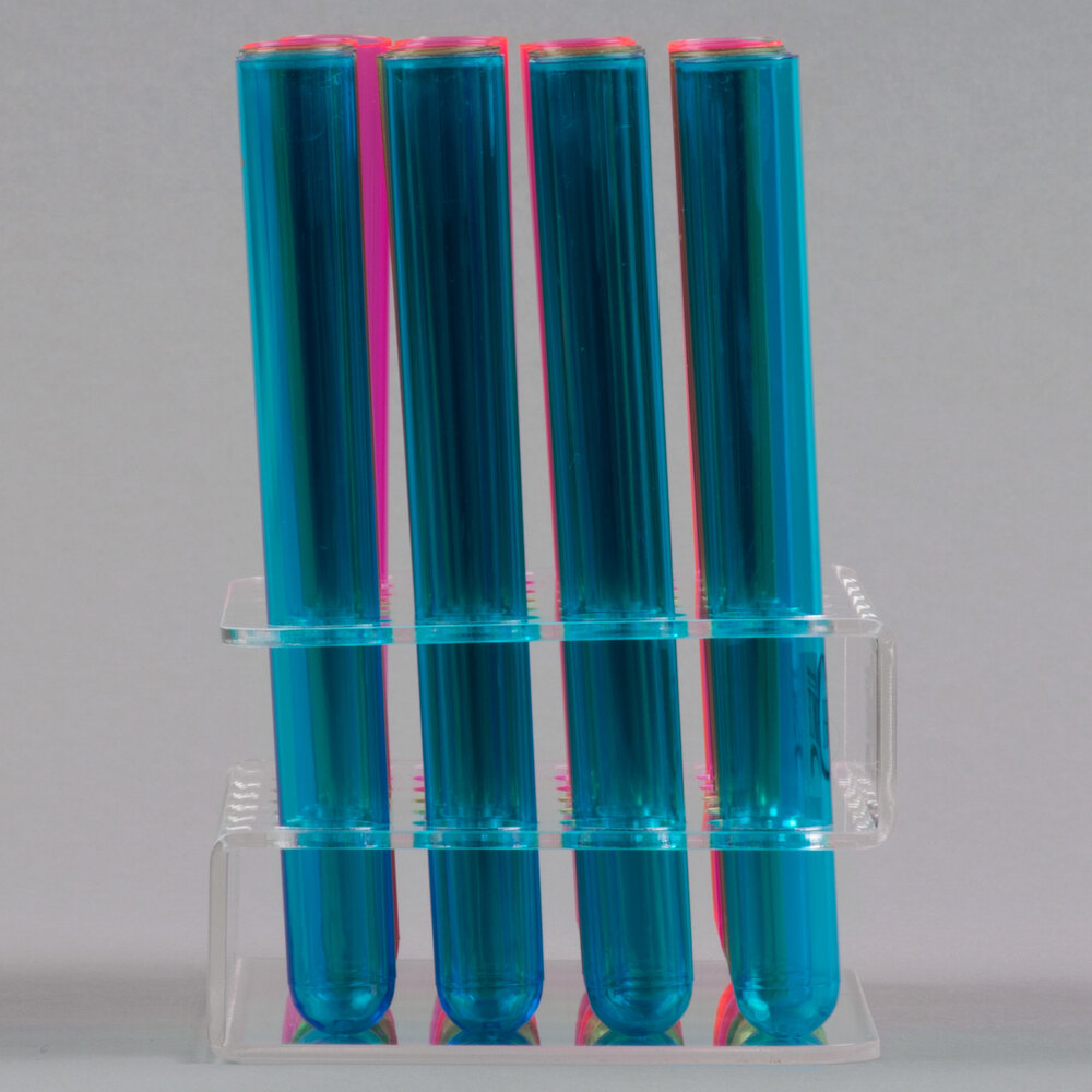 Choice Test Tube / Shooter Rack with 100 Assorted Neon Test Tube Shots / Shooters
