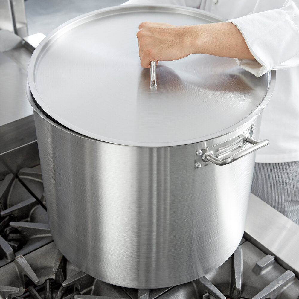 Vigor 80 Qt. HeavyDuty Stainless Steel AluminumClad Stock Pot with Cover