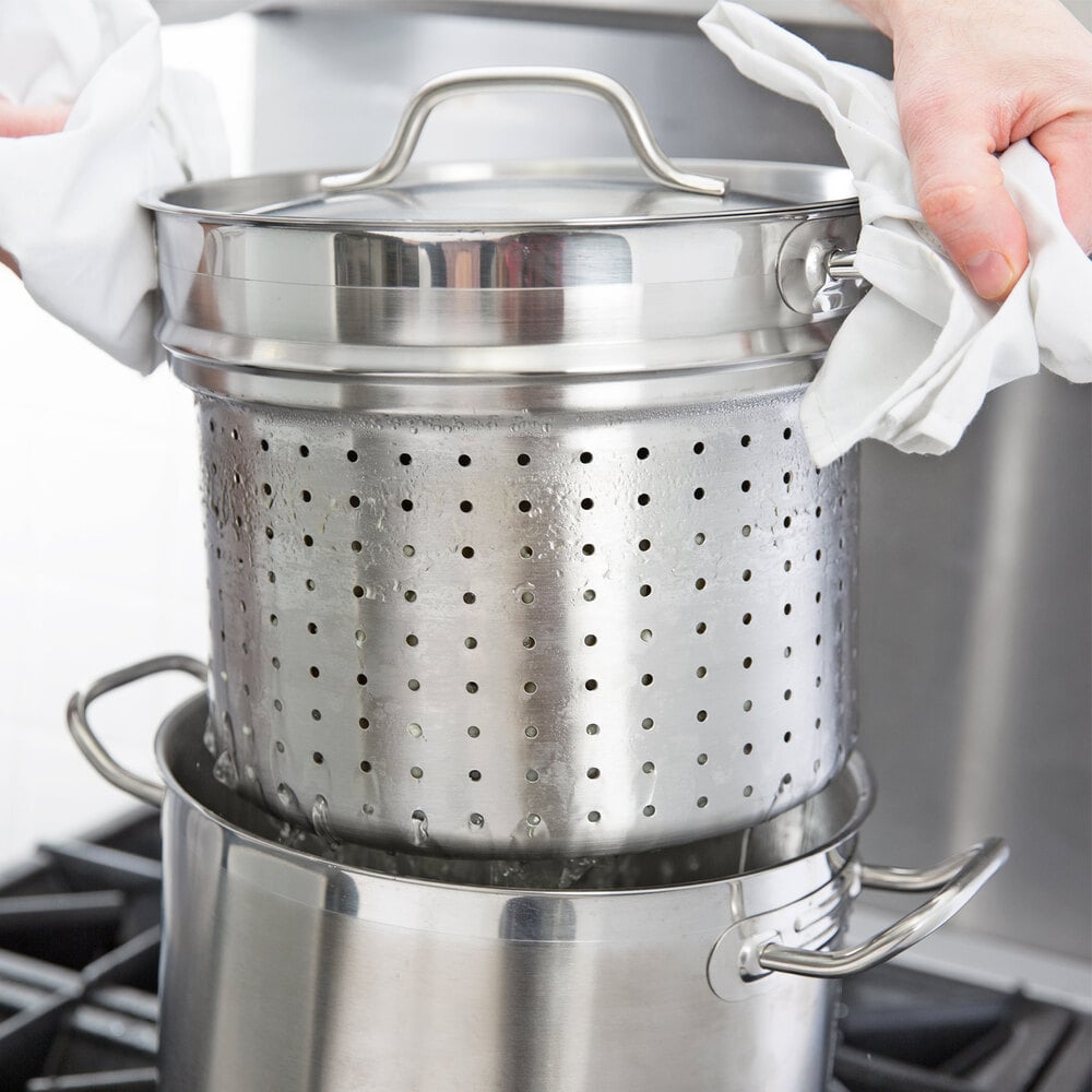 Vigor 12 Qt. Stainless Steel Aluminum-Clad Pasta Cooker Combination