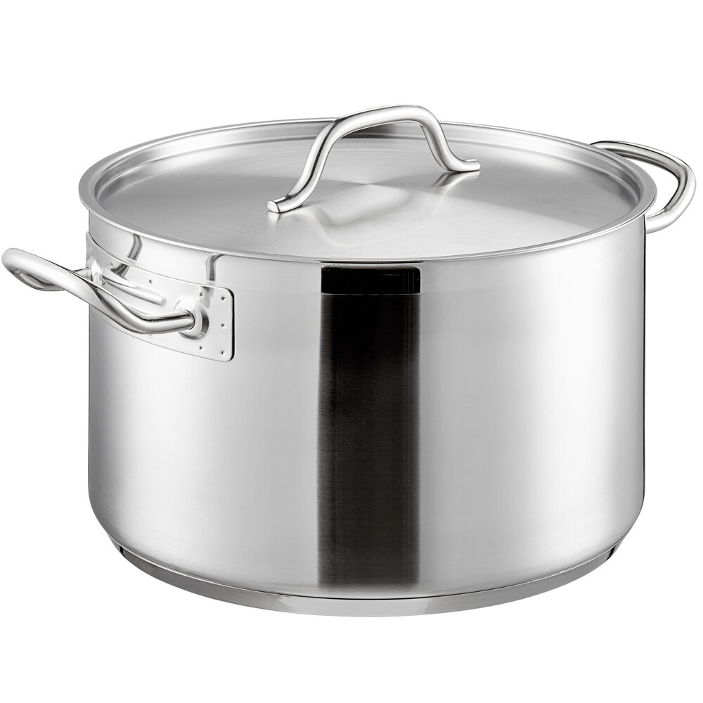 Vigor 16 Qt. Stainless Steel AluminumClad Sauce Pot with Cover