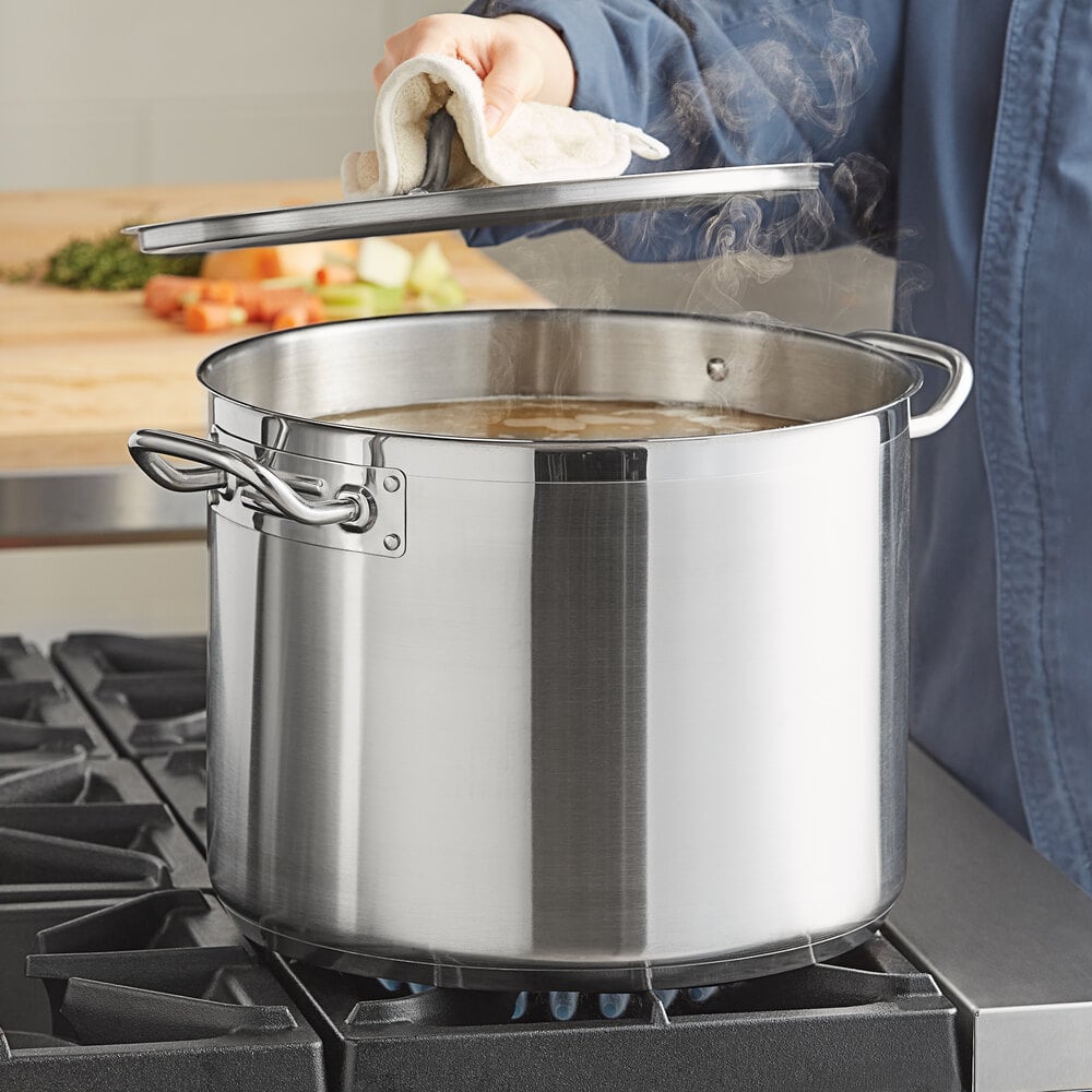 24 Qt. Stock Pot - Stainless Steel Heavy Duty Pot with Lid