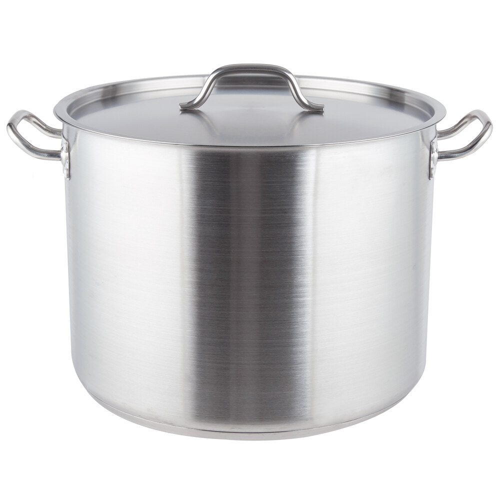 Vigor 40 Qt. Heavy-Duty Stainless Steel Aluminum-Clad Stock Pot with Cover