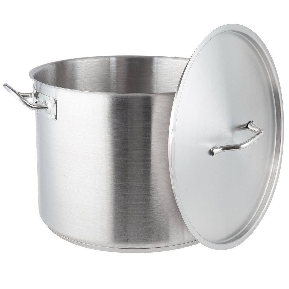Vigor 40 Qt. HeavyDuty Stainless Steel AluminumClad Stock Pot with Cover