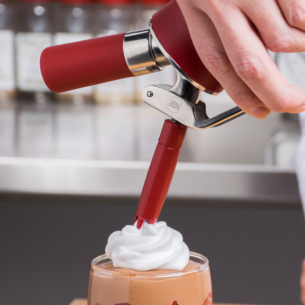 iSi 1403 01 Gourmet Whip 1/2 Pint Stainless Steel Whipped Cream Dispenser with 3 Tips and