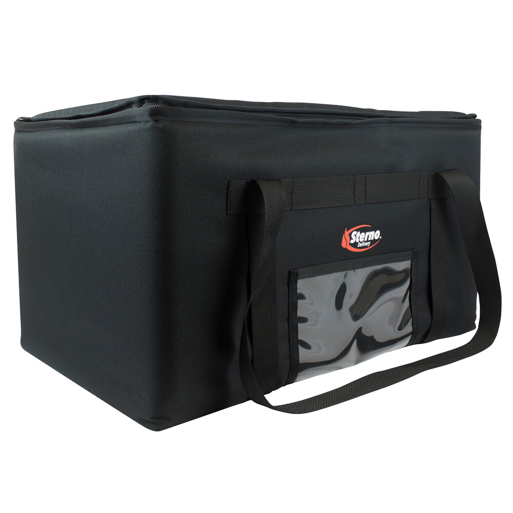 Sterno 70512 Black Large Catering Insulated Food Carrier, 24" x 16" x