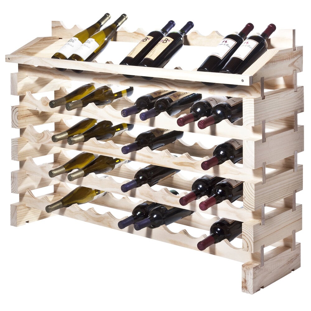 Franmara Ed72 N Modularack Pro 72 Bottle Natural Wooden Modular Wine Rack End Display Unit