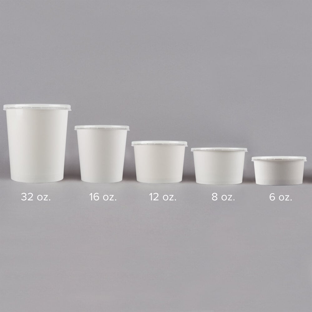 Choice 6 oz. White Double Poly-Coated Paper Food Cup with Vented