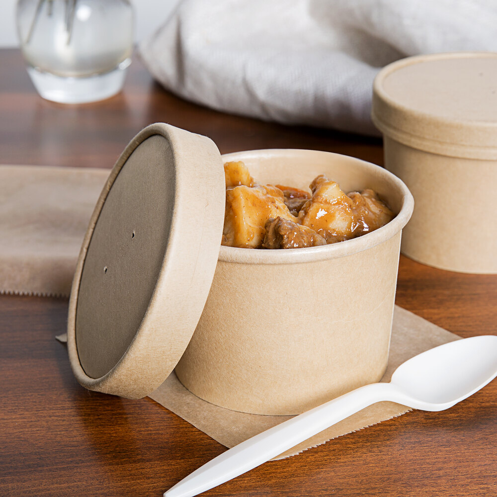 EcoChoice 12 oz. Kraft Paper Food Cup with Vented Lid 250/Case