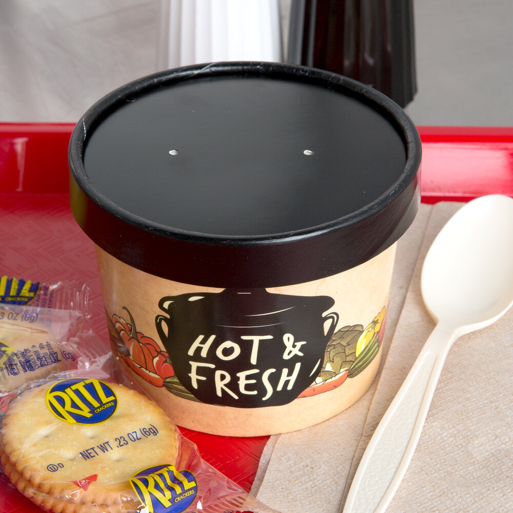 Choice 12 oz. Medley Double PolyCoated Paper Soup / Hot Food Cup with