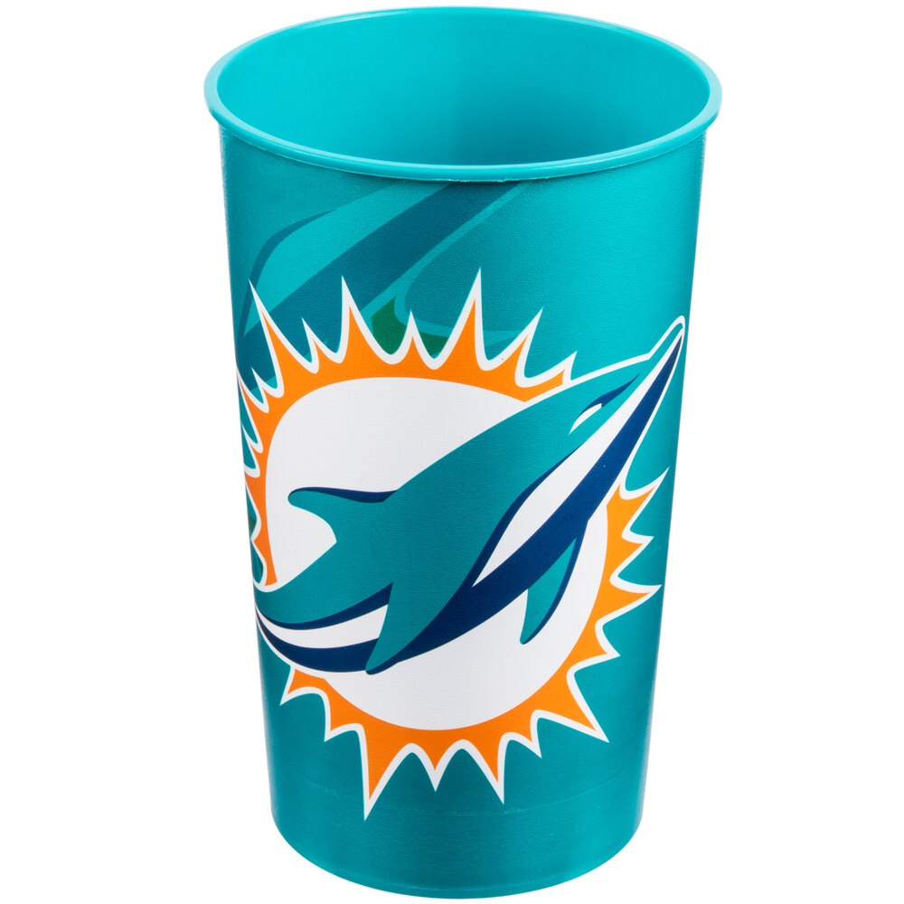 Creative Converting 119517 Miami Dolphins 22 oz. Plastic Souvenir Cup ...