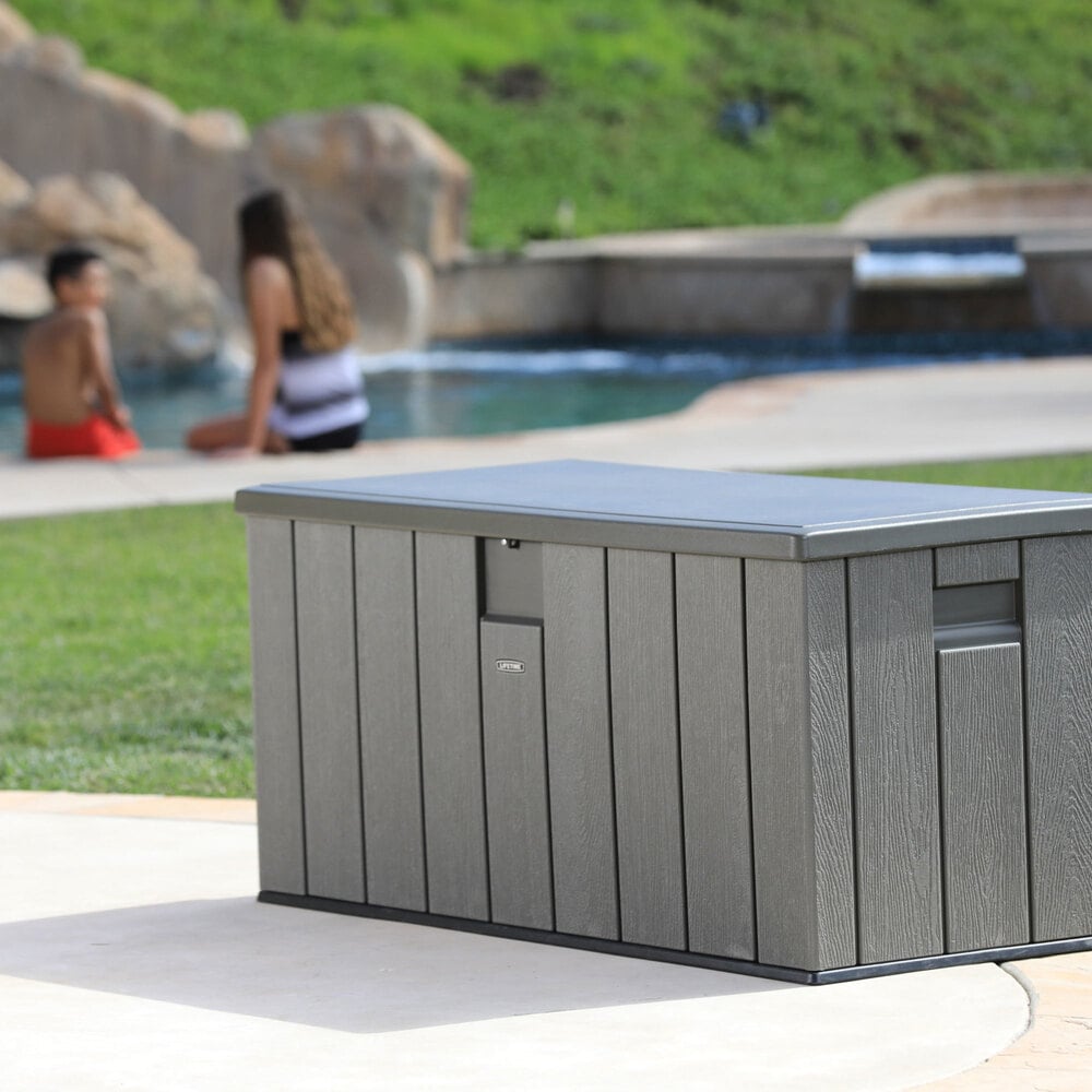 Lifetime 60215 Rough Cut 150Gallon Deck Box WebstaurantStore
