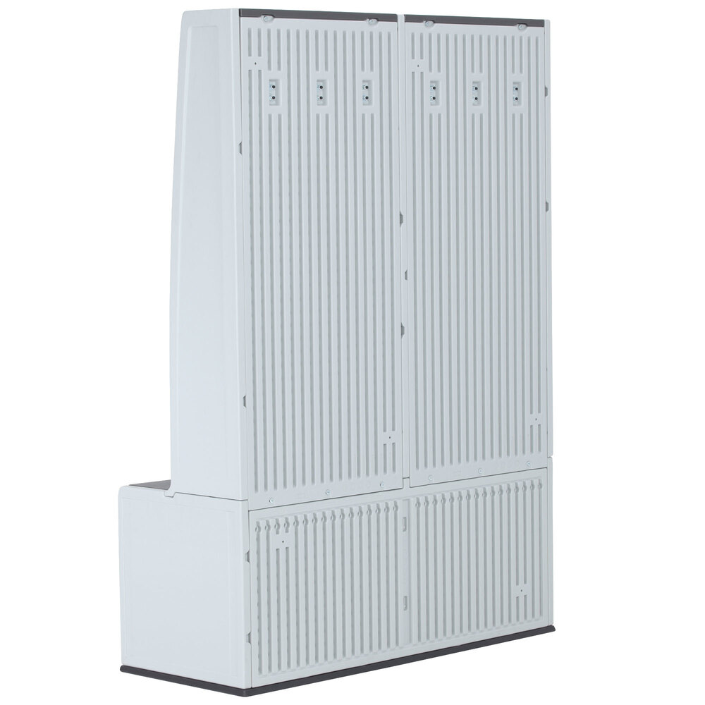 Lifetime 60226 Outdoor Double Locker with Storage Benches
