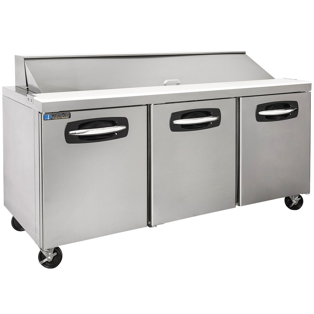 MasterBilt MBSP7218A 72" 3 Door Refrigerated Sandwich Prep Table
