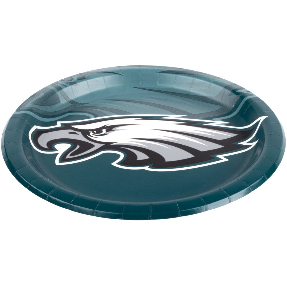 Creative Converting 429524 Philadelphia Eagles 9" Paper Dinner Plate