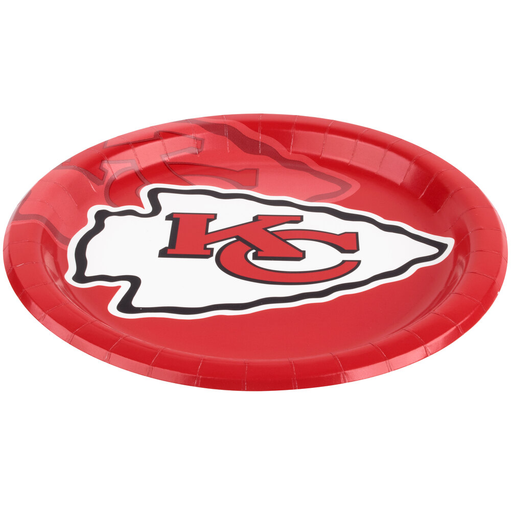 Creative Converting 429516 Kansas City Chiefs 9" Paper Dinner Plate
