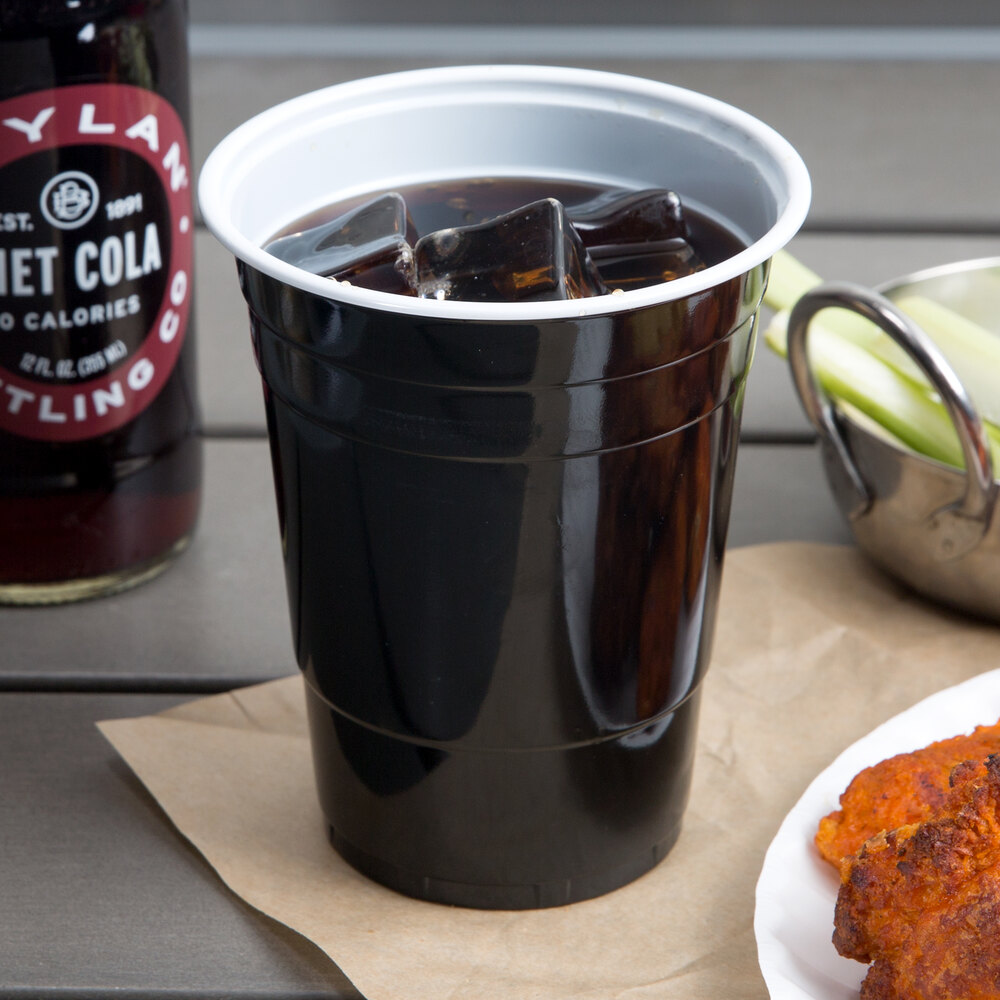 Choice 16 oz. Black Plastic Cup 1000/Case