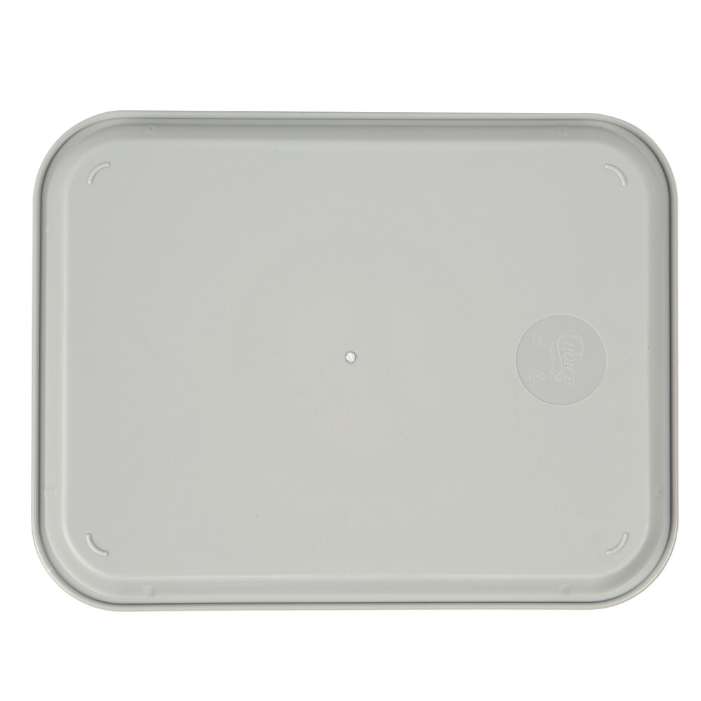 Choice 10" x 14" Gray Plastic Fast Food Tray 12/Pack