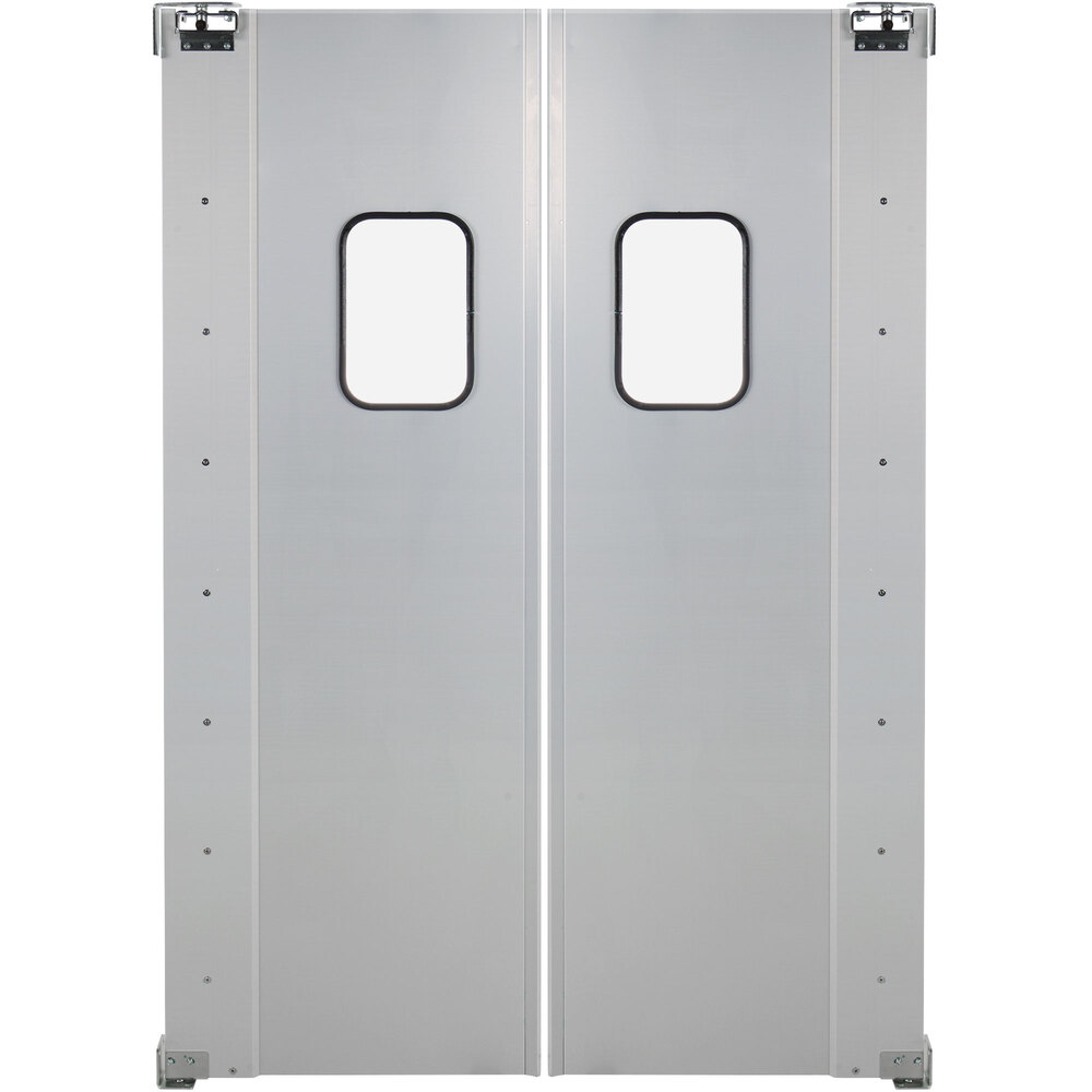 Regency Double Aluminum Swinging Traffic Door with 9" x 14" Window 60