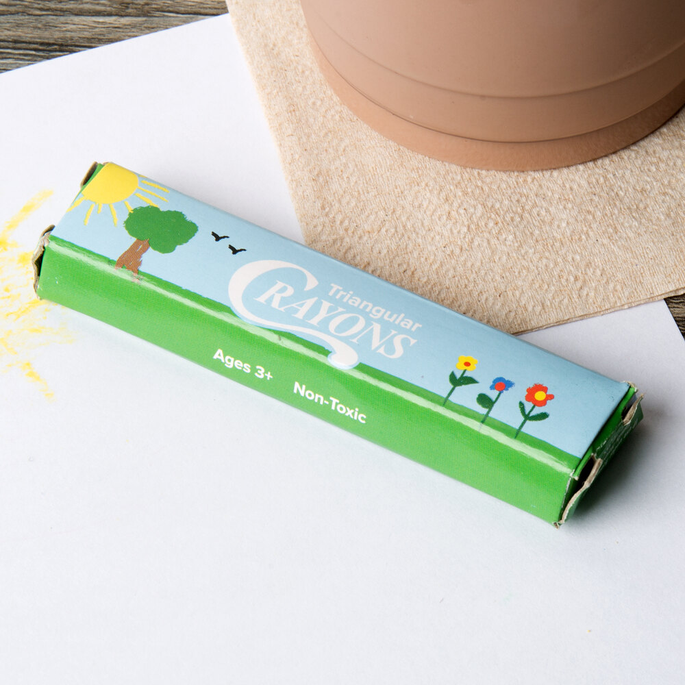 Choice 3 Pack Triangular Kids' Restaurant Crayons in Print Box 500/Case