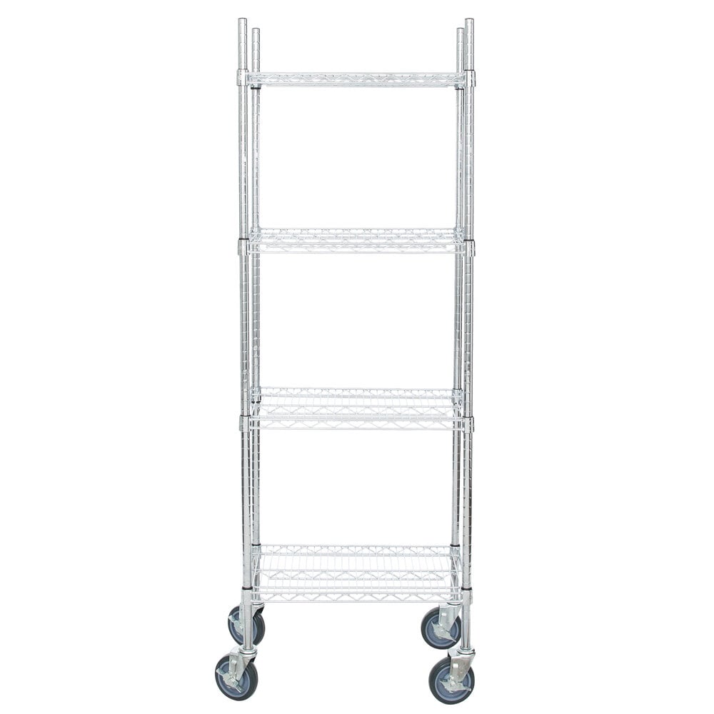 Regency 14" x 24" NSF Chrome 4Shelf Kit with 64" Posts and Casters