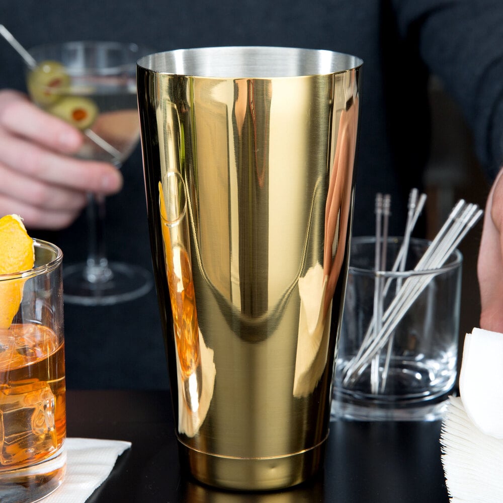 Barfly M37008GD 28 oz. GoldPlated Full Size Cocktail Shaker Tin