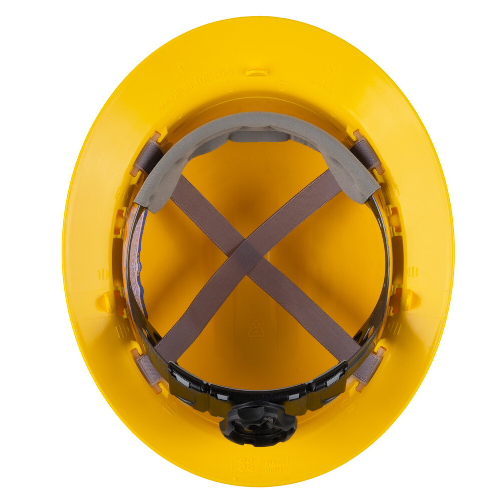Duo Safety Yellow Full-Brim Style Hard Hat with 4-Point Ratchet Suspension