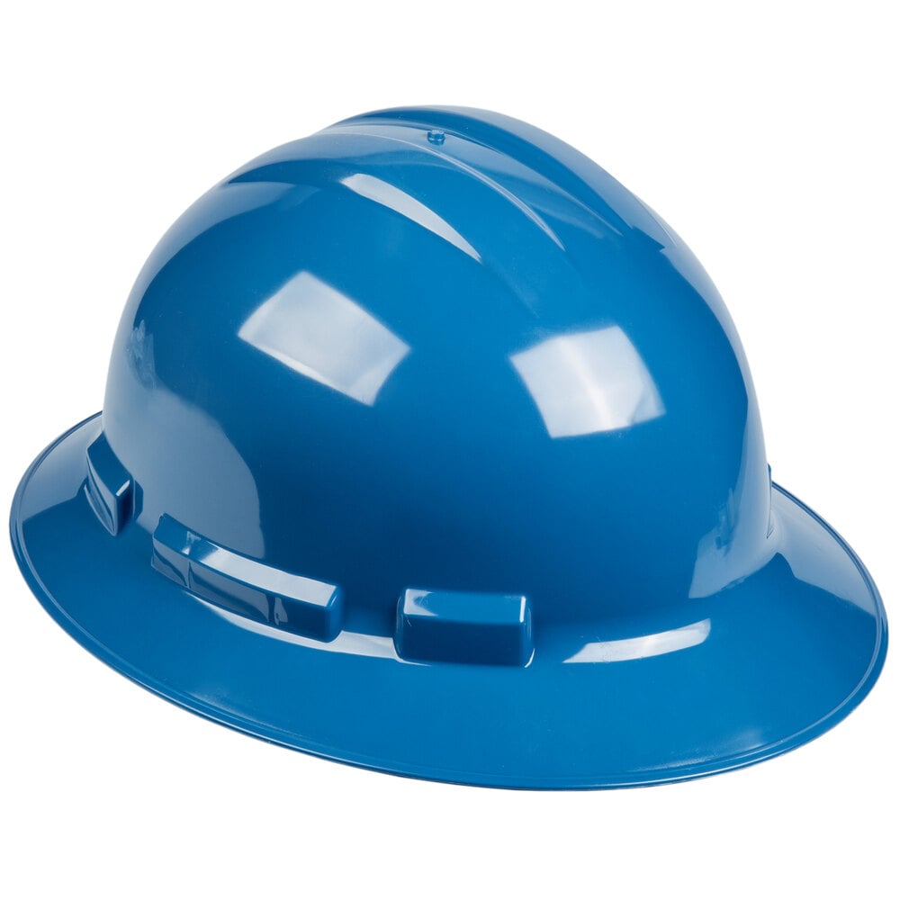 Duo Safety Blue Full-Brim Style Hard Hat with 4-Point Ratchet Suspension