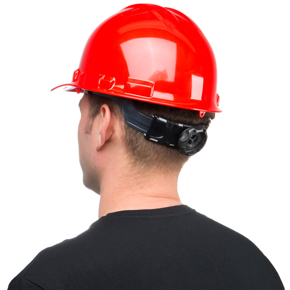 Duo Safety Red Cap Style Hard Hat with 6Point Ratchet Suspension