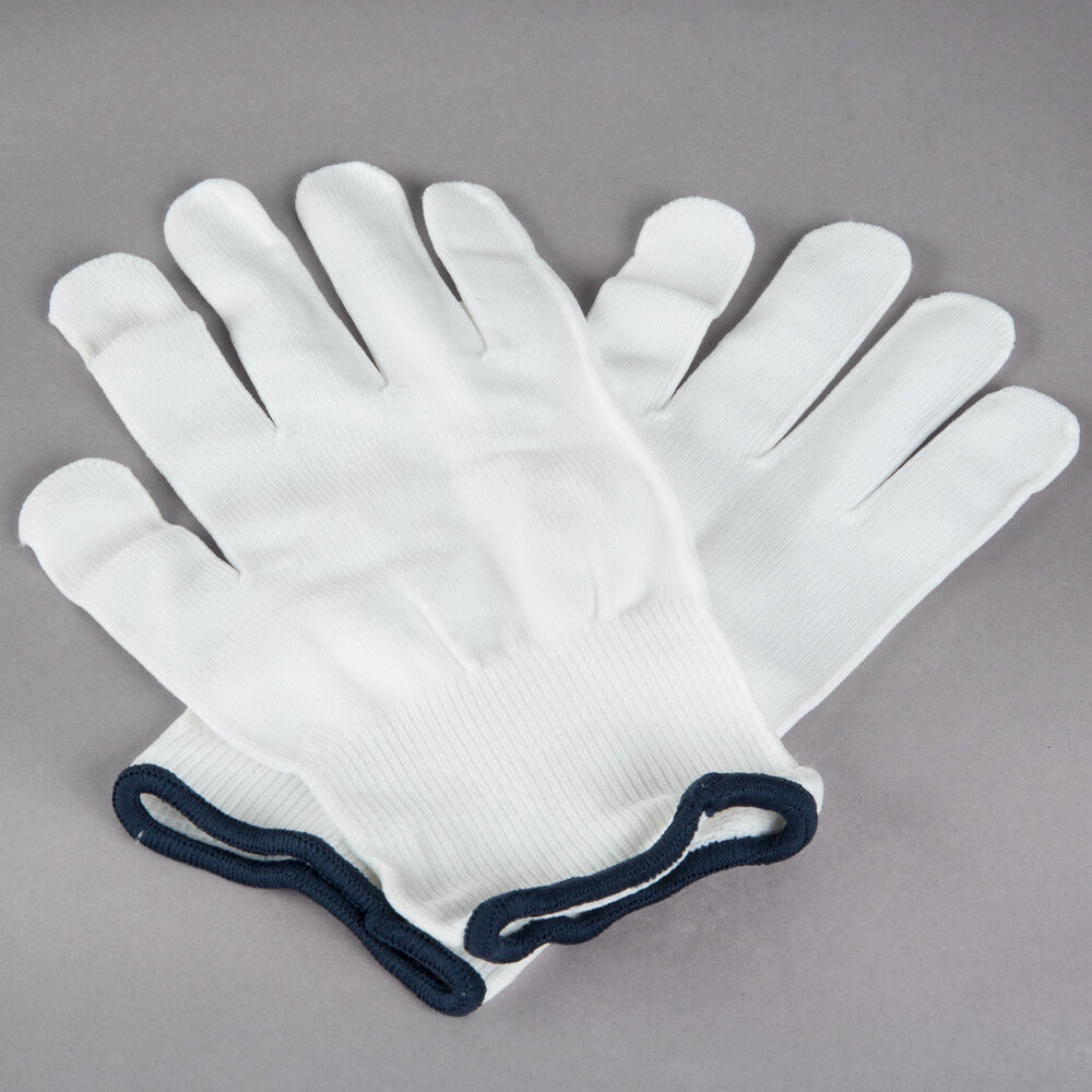 Medium Weight White Nylon Work Gloves Large Pair 12/Pack