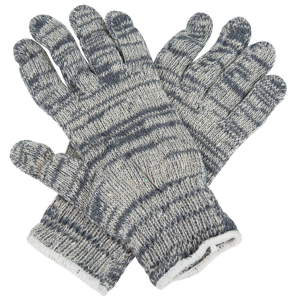Medium Weight Multi-Color Polyester / Cotton Work Gloves - Large - Pair ...
