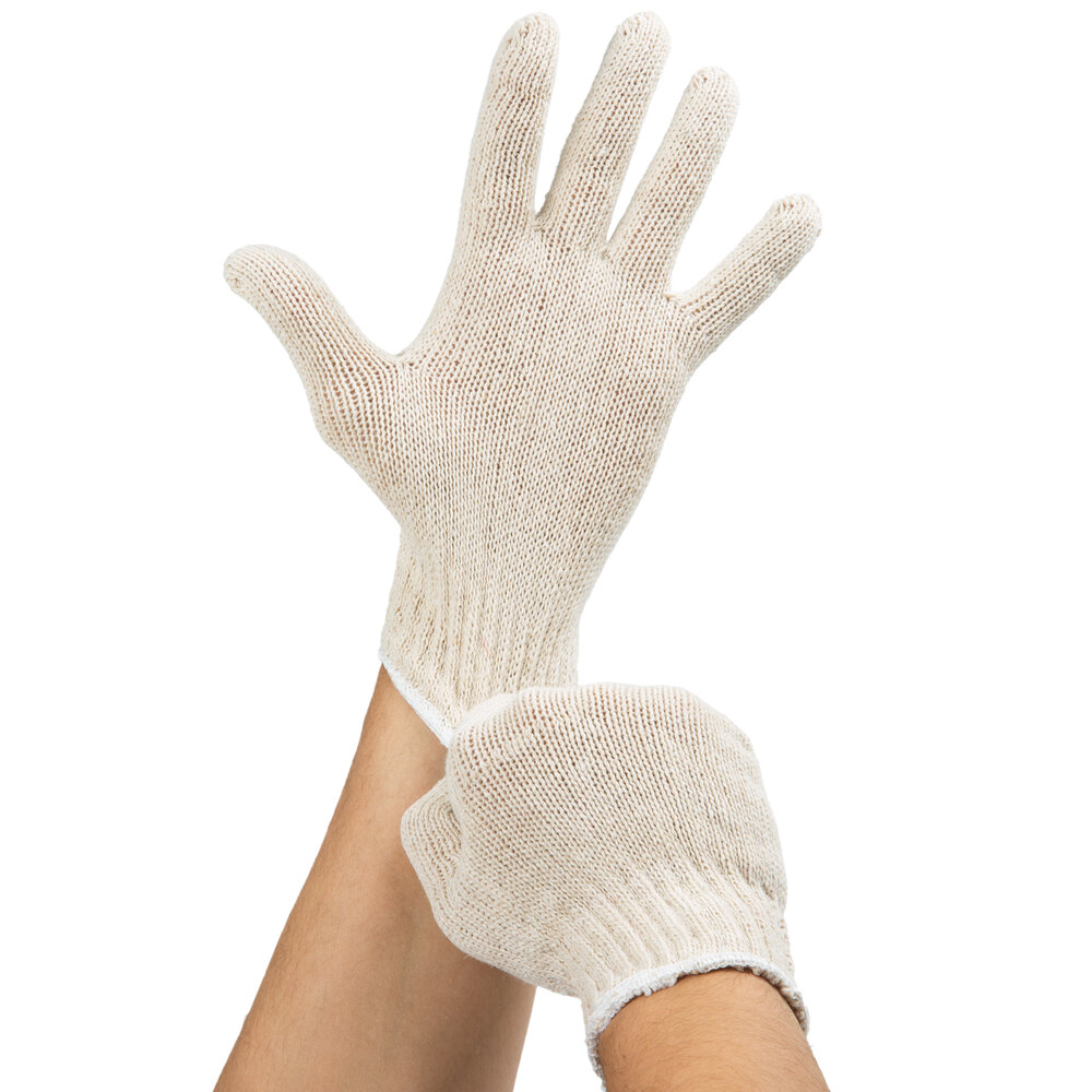 Lightweight Natural Polyester / Cotton Work Gloves Large Pair 12/Pack