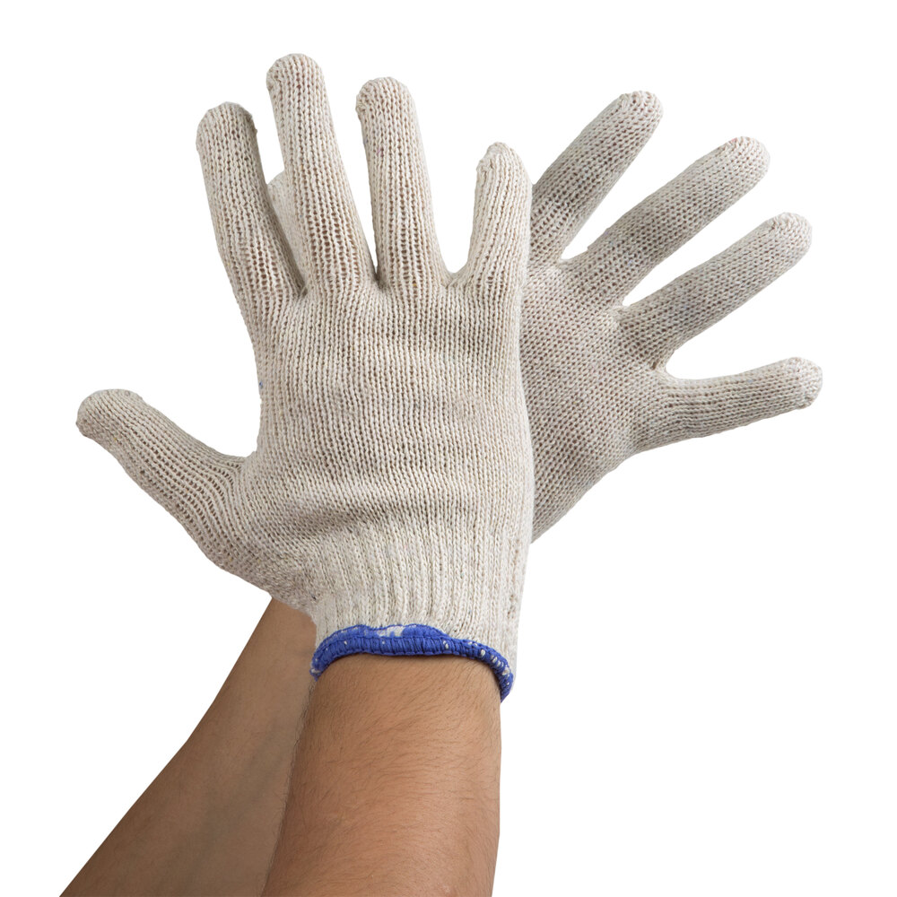 Standard Weight Natural Polyester / Cotton Work Gloves Medium Pair