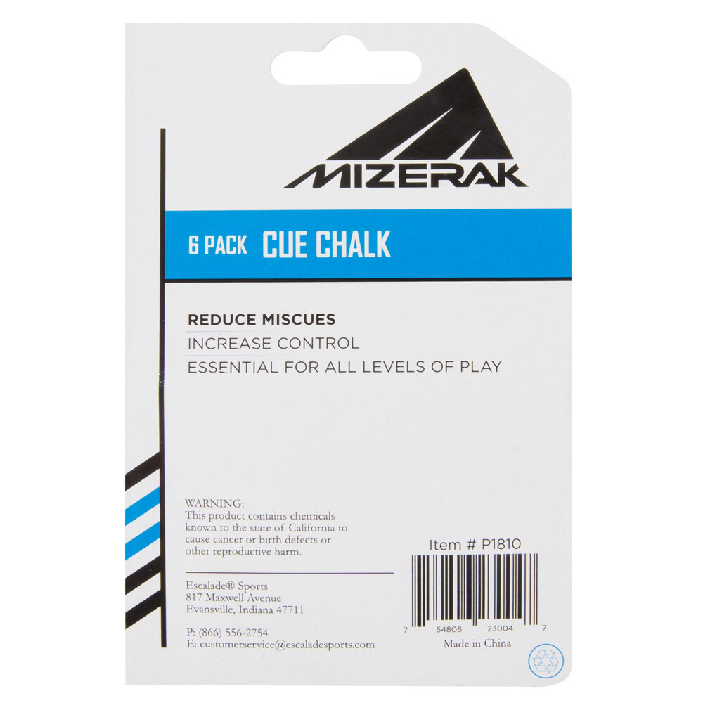 Mizerak P1810 Billiard / Pool Cue Chalk 6/Pack