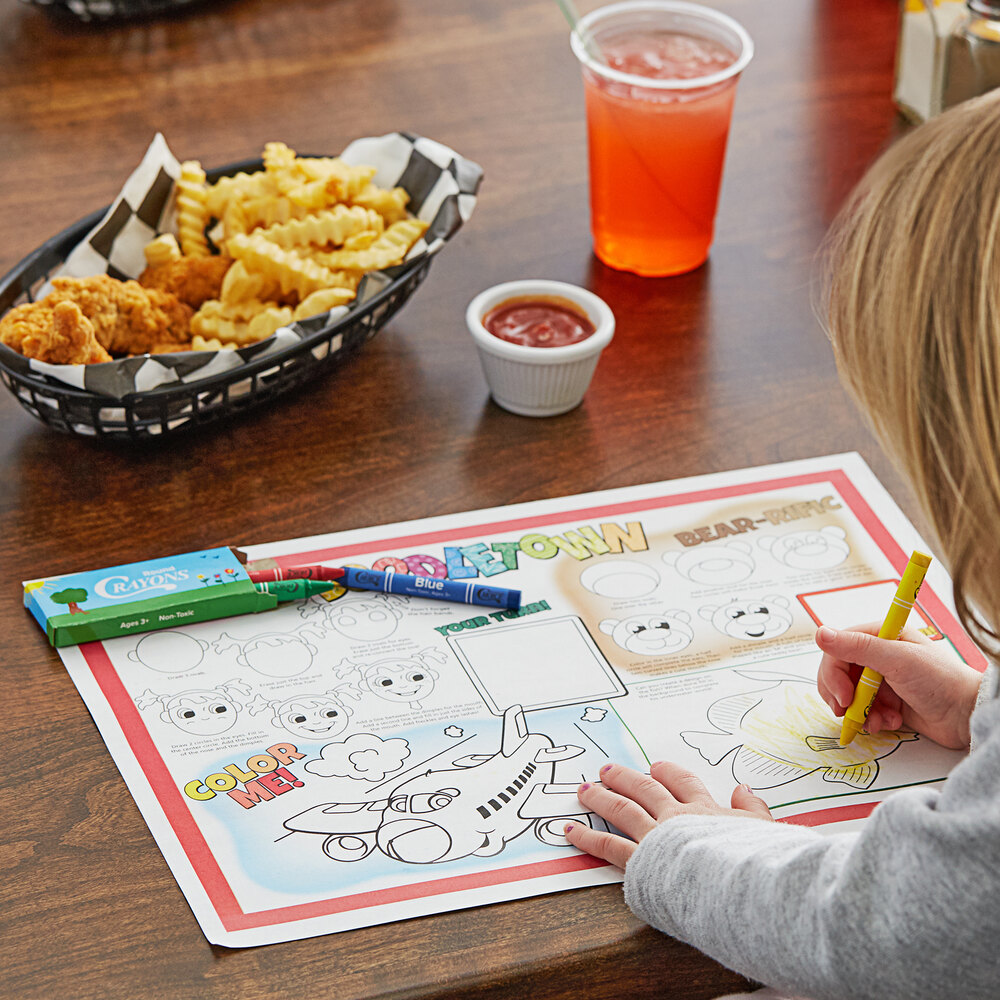 Hoffmaster Doodletown Fun DoubleSided Interactive Placemat with Choice