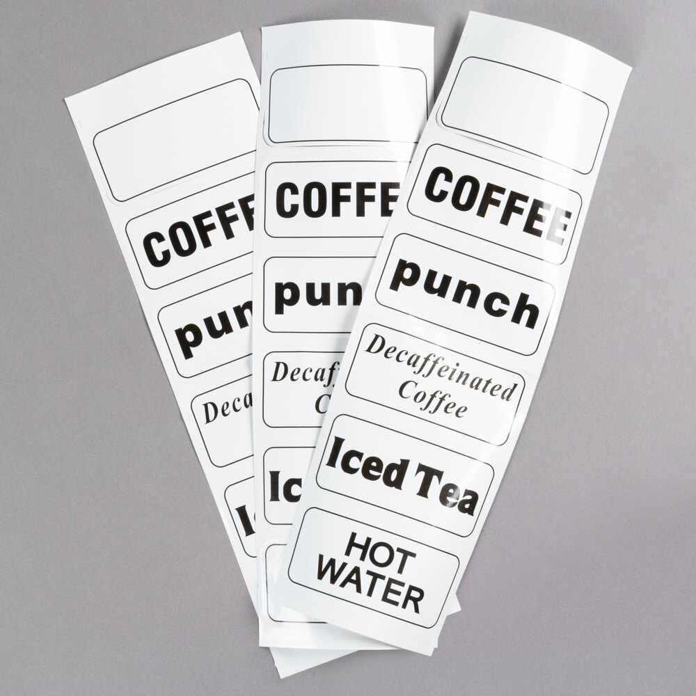 Choice Beverage Dispenser Labels