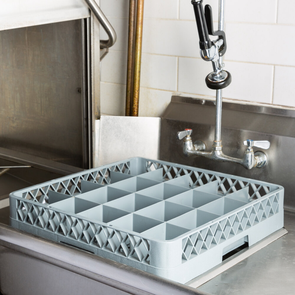 Noble Products 20-Compartment Gray Full-Size Glass Rack - 19 3/8