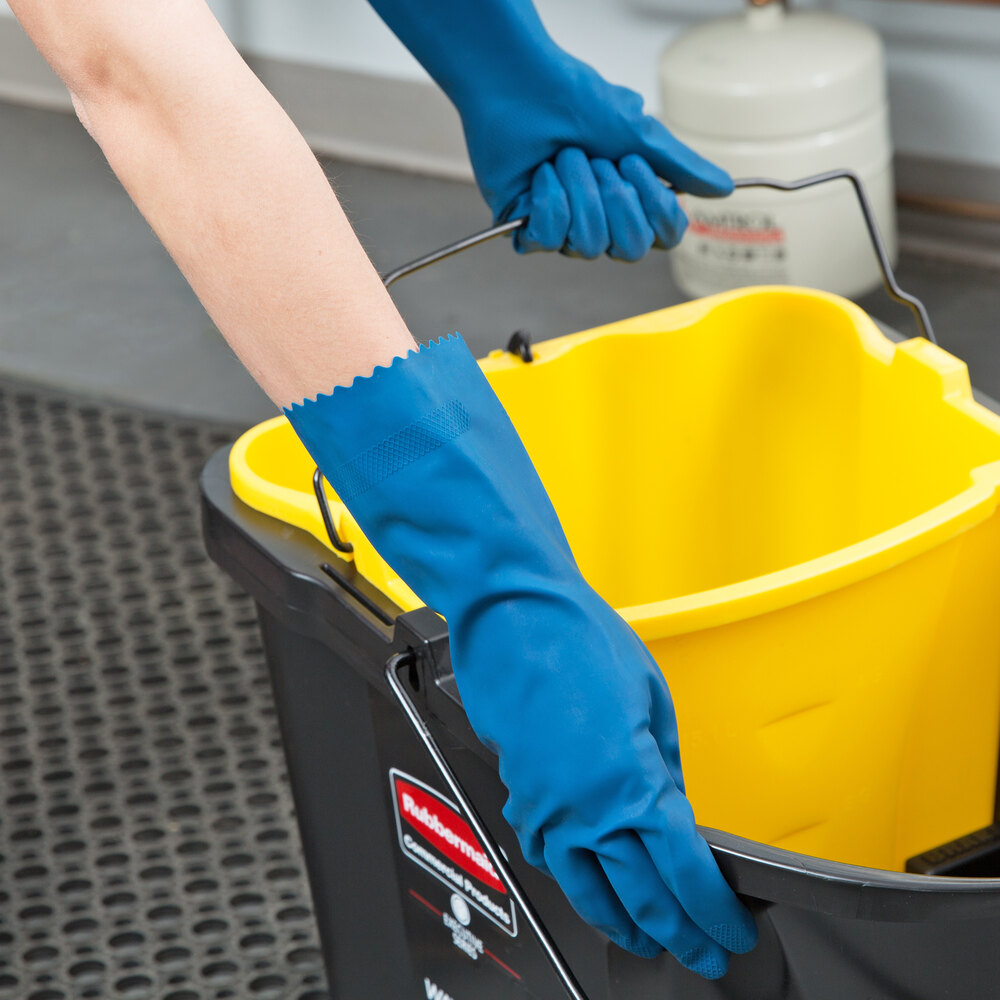 Premium 18Mil Blue Embossed Unsupported Latex Gloves Extra Large